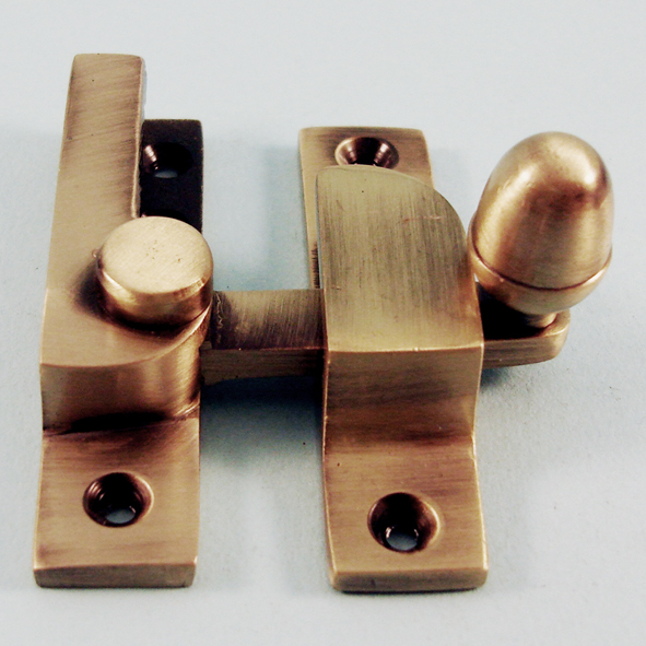 THD102N/AB • Non-Locking • Antique Brass • Narrow Straight Arm Acorn Knob Sash Fastener